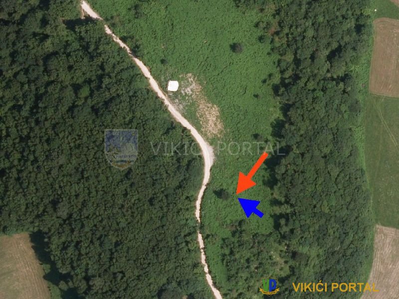 Satelitski snimak lokaliteta srednjovjekovne crkvine Kamenak, Vikići