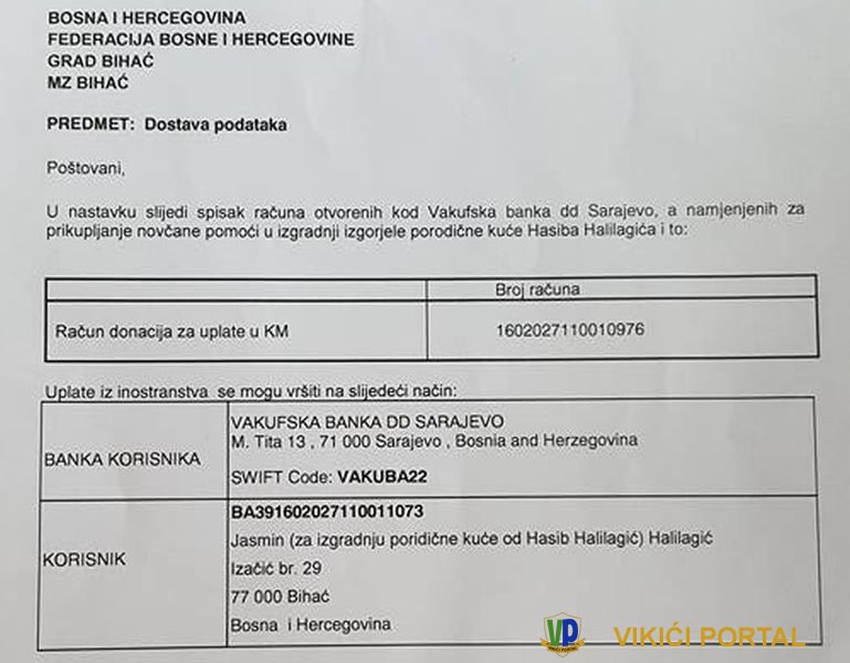 Devizni i račun u KM za izgradnju porodične kuće Halilagić sa Prnjavora - Izačić