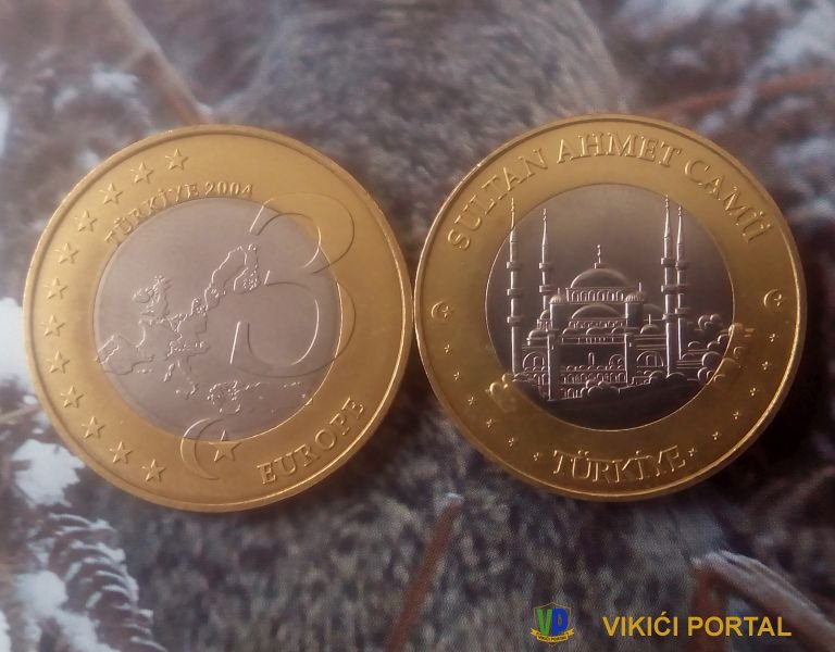 Sultan Ahmetova džamija na kovanici od 3 €